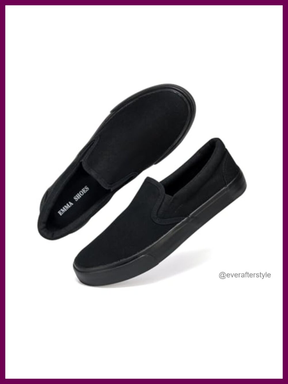 Canvas Slip On Sneakers Padded Insole Machine Washable Casual Womens Shoe